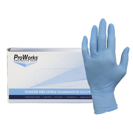 HOSPECO Nitrile Exam Gloves, 5.5 mil Palm Thickness, Nitrile, Powder-Free, S, 100 PK GL-N106FS